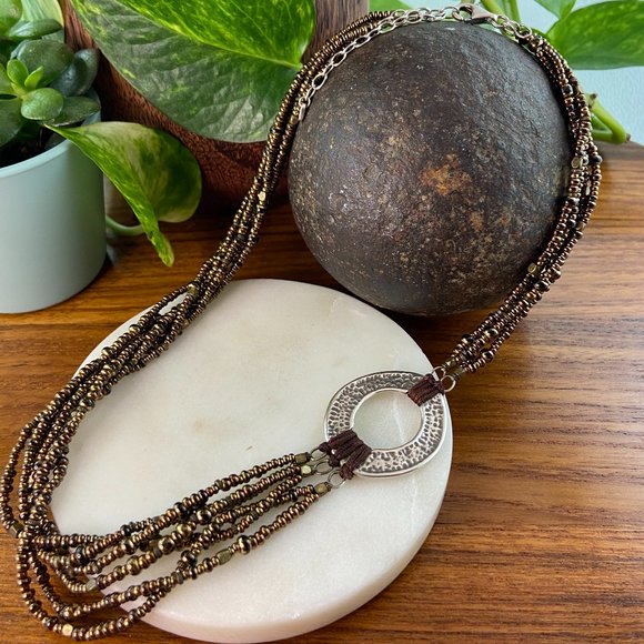 Silpada Silver and Bronze Seed Bead Necklace - Picture 5 of 12